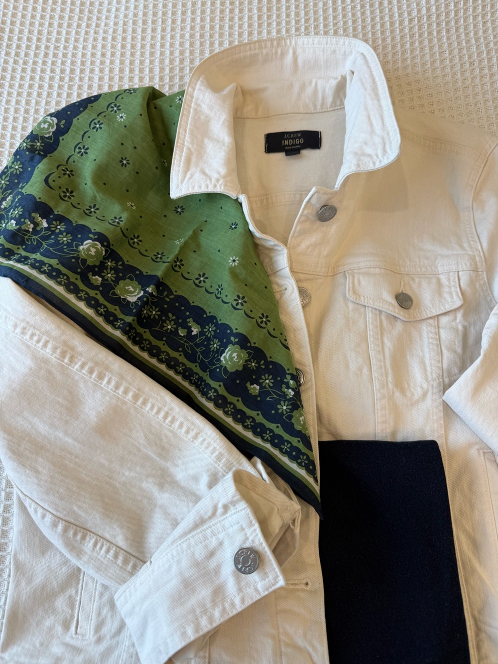 J. Crew Jeans Jacket Ecru Size XL Fits Like a Large